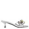 STELLA MCCARTNEY STELLA MCCARTNEY LADIES SILVER METALLIC FALABELLA KITTEN MULES