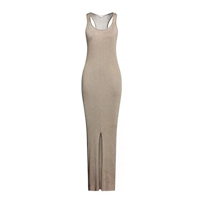 Stella Mccartney Woman Maxi Dress Gold Size 4-6 Viscose, Metal In Gold Tone