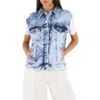 Stella Mccartney Ladies Vintage Washed Denim Vest In Blue/white