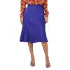Stella Mccartney Ladies Violet Double Satin Midi Slip Skirt In Blue