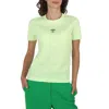 Stella Mccartney Ladies Washed Neon Yellow Mushroom Embroidery T-shirt In Yellow