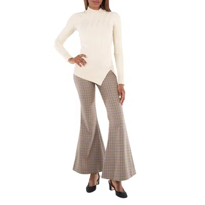 Stella Mccartney Ladies White Asymmetric-hem Knit Jumper