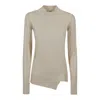 Stella Mccartney Women's Mock Turtleneck Rib-knit Top In White