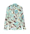 Stella Mccartney Garden-print Buttoned Shirt In Blue