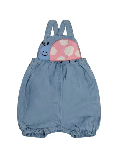 Stella Mccartney Kids' Ladybird Appliqué Playsuit In Blue