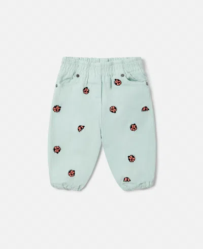 Stella Mccartney Ladybird Elasticated Denim Jeans In Green