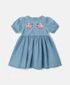 Stella Mccartney Ladybird-embroidered Denim Dress In Blue