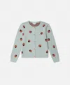 Stella Mccartney Ladybird Knitted Crewneck Cardigan In Green