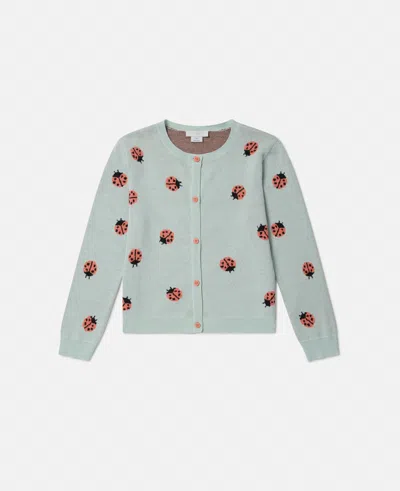 Stella Mccartney Ladybird Knitted Crewneck Cardigan In Green