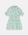 Stella Mccartney Embroidered Cotton Dress In Green