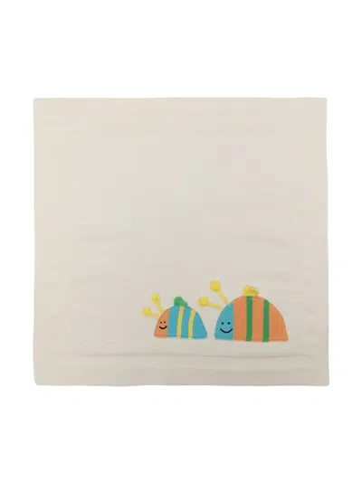 Stella Mccartney Ladybug-appliqué Ribbed Blanket In White
