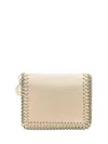 Stella Mccartney Laminated Wallet With Chain In Neutral