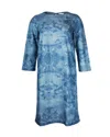 Stella Mccartney Landscape Print Mini Dress In Blue Cotton In Blue