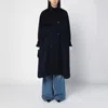 STELLA MCCARTNEY STELLA MCCARTNEY LARGE DOUBLE-BREASTED DARK BLUE WOOL TRENCH COAT