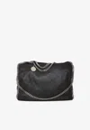 Stella Mccartney Large Falabella Faux Leather Shoulder Bag In Black