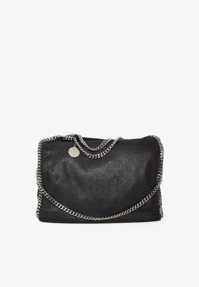 Stella Mccartney Large Falabella Faux Leather Shoulder Bag In Black