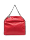 Stella Mccartney Logo-charm Leather Tote In Red
