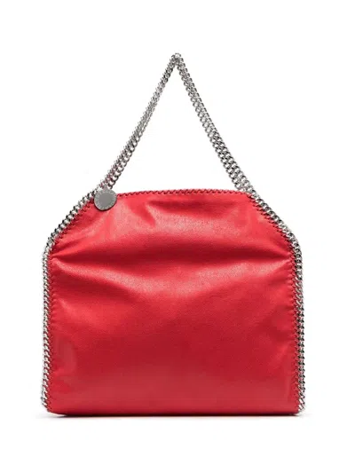 Stella Mccartney Logo-charm Leather Tote In Red