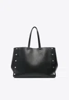 Stella Mccartney Large Faux Leather Studded Tote Bag In Black
