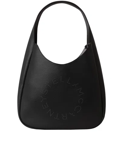Stella Mccartney Large Hobo Bag Eco Embossed Grainy In Black