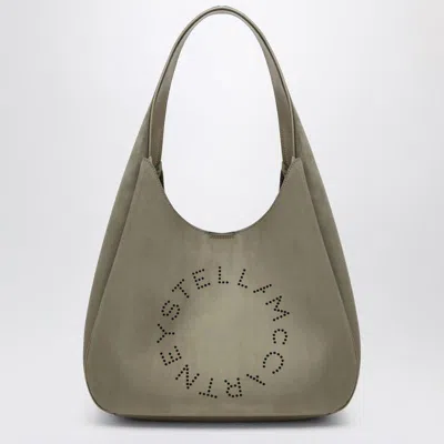 Stella Mccartney Large Khaki Hobo Bag With Logo
