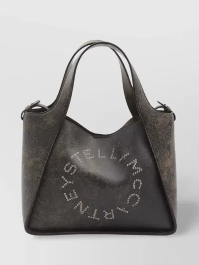 Stella Mccartney Large Logo Beach Bag In Gray