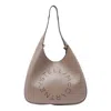 Stella Mccartney Large Logo Hobo Bag In Sand