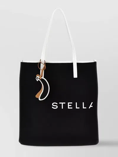 Stella Mccartney Large Shopping Bag With Dual Contrast Handles And Decorative Charm