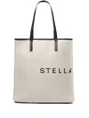 Stella Mccartney White Canvas Bag With Concealed Fastening In Weiss