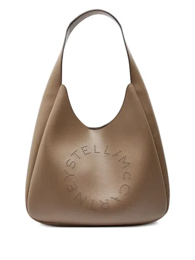 STELLA MCCARTNEY LARGE STUDDED-LOGO SHOULDER BAG