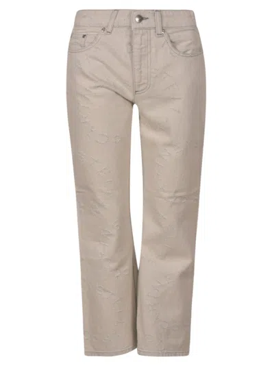 Stella Mccartney Laser Logo Jeans In Pearl Grey