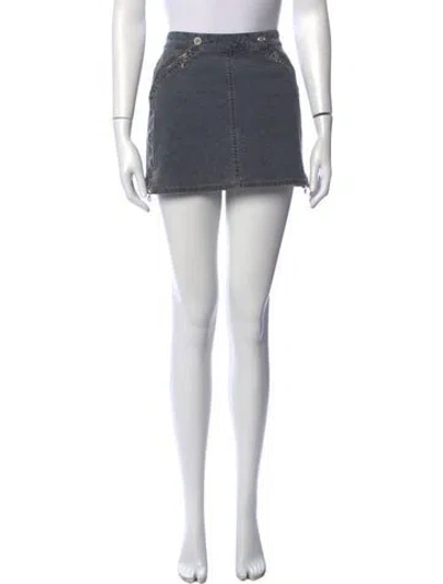 Pre-owned Stella Mccartney Lasercut Accents Mini Skirt In Blue