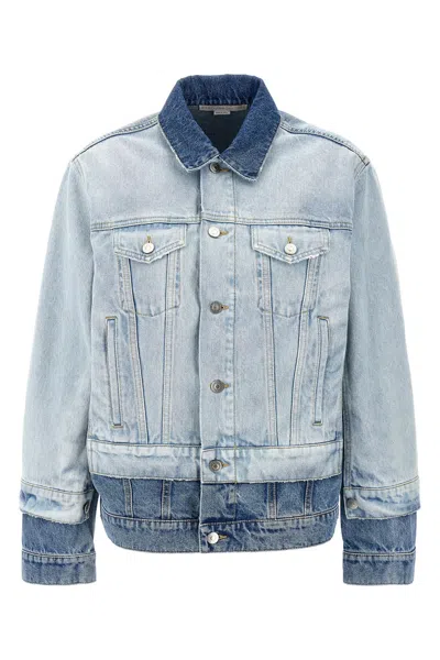 Stella Mccartney Denim Jacket With Contrasting Panel In Blue
