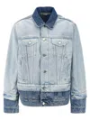 Stella Mccartney Denim Jacket With Contrasting Panel In Blue