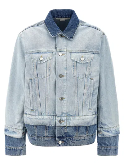 Stella Mccartney Denim Jacket With Contrasting Panel In Blue