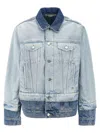 Stella Mccartney Layered Denim Jacket With Chest Pockets In Light Blue