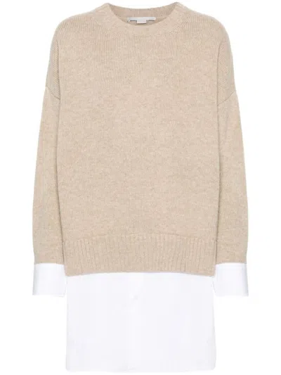 Stella Mccartney Layered-effect Jumper In Nude & Neutrals