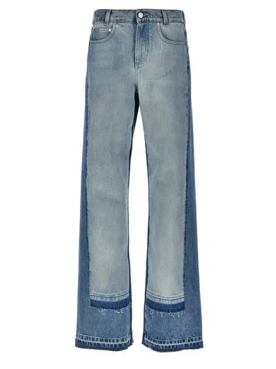 Stella Mccartney Straight-leg Jeans With Contrasting Panels In Blue