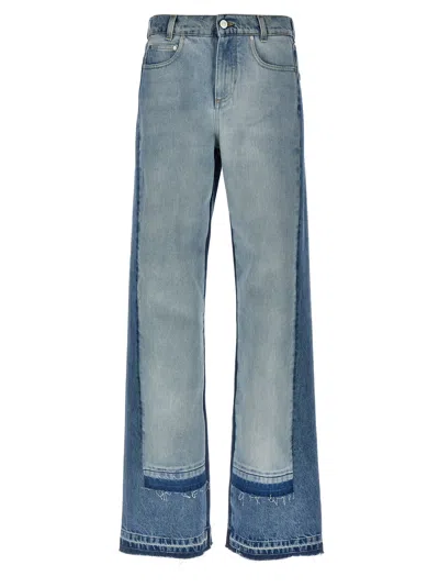 Stella Mccartney Straight-leg Jeans With Contrasting Panels In Blue