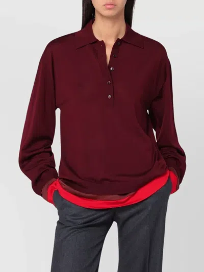 STELLA MCCARTNEY LAYERED LONG SLEEVES WOOL POLO