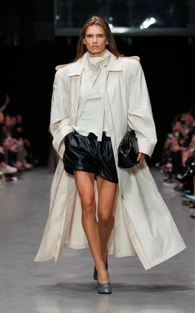 Stella Mccartney Layered Washed-cotton Trench Coat In White