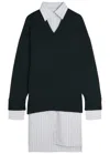 Stella Mccartney Layered Wool And Silk-blend Mini Shirt Dress