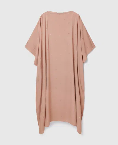 Stella Mccartney Lead-free Crystal Caftan Dress In Dusty Rose Pink