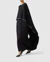 Stella Mccartney Lead-free Crystal Cape Gown In Black