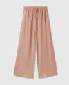 Stella Mccartney Lead-free Crystal High-rise Wide-leg Trousers In Dusty Rose Pink