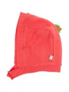 Stella Mccartney Leaf-embroidered Knitted Hat In 粉色