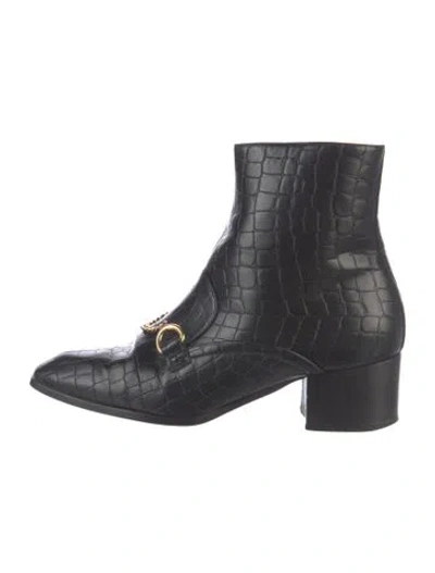 Pre-owned Stella Mccartney Leather Animal Print Boots In Black