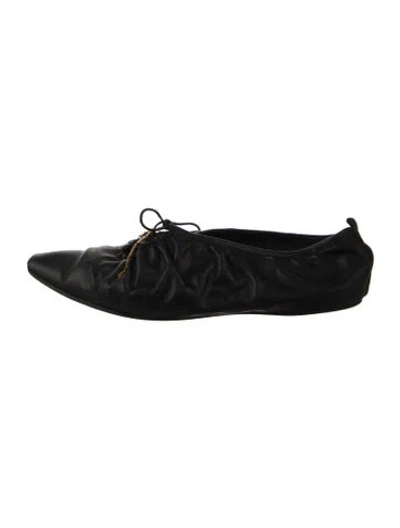 Pre-owned Stella Mccartney Leather Ballet Flats In Black