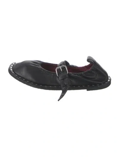 Pre-owned Stella Mccartney Leather Ballet Flats In Black