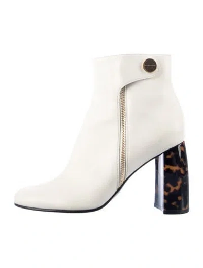 Pre-owned Stella Mccartney Leather Boots In Neutrals/white